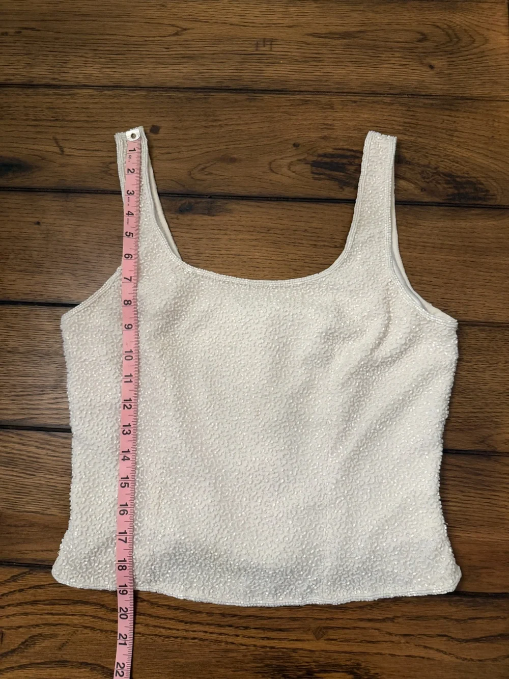Rare Vintage Cache 100% Silk White Beaded Camisole Tank Top Lined Bridal Party S - Picture 9 of 9